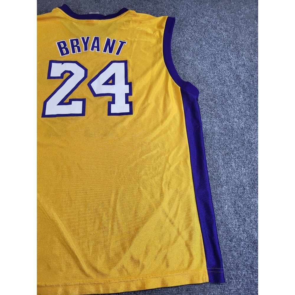 NBA Kobe Bryant #24 LA Lakers Jersey Gold Purple Men's XL 2-Sided Basketball - Picture 8 of 12